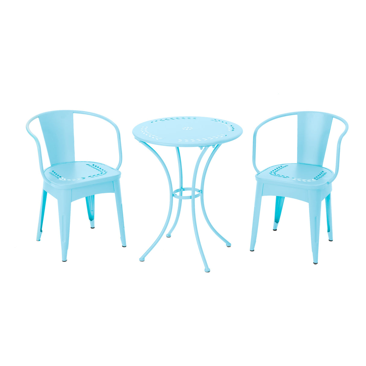 Lourdes 3 PC KD Metal Patio Furniture Set - Matte