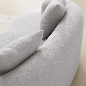 Curved Loveseat Sofa With Round Armrest