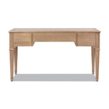 Dauphin 55" 3-Drawer Wood Executive Desk Natural Brown