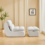 Modern Compressed Lounge Chair with Ottoman