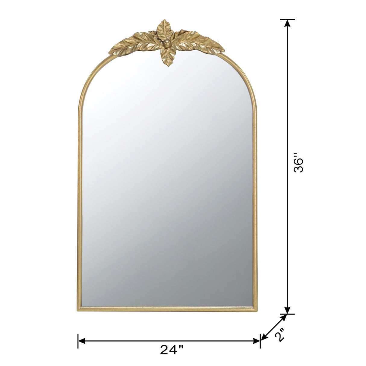Arched Wall Mirror with Metal Frame