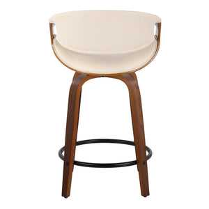 Symphony - Mid Century Modern Fixed Height Counter Stool With Swivel With Round Footrest (Set of 2)