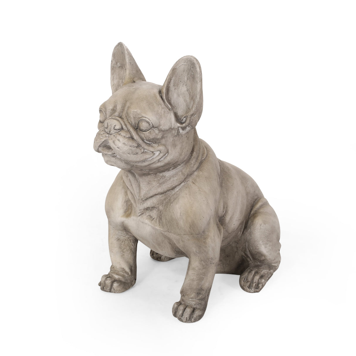 Dog Garden Sculpture, Outdoor French Bulldog Garden Statue, Gray