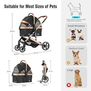 EchoSmile 4 in 1 Lightweight Pet Stroller