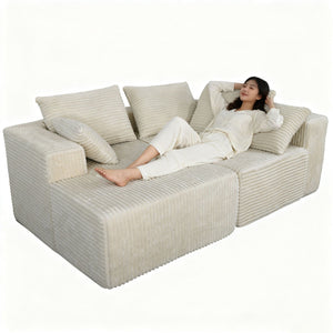 Corner Combination Sofa Sectional Couch With Soft Fabric