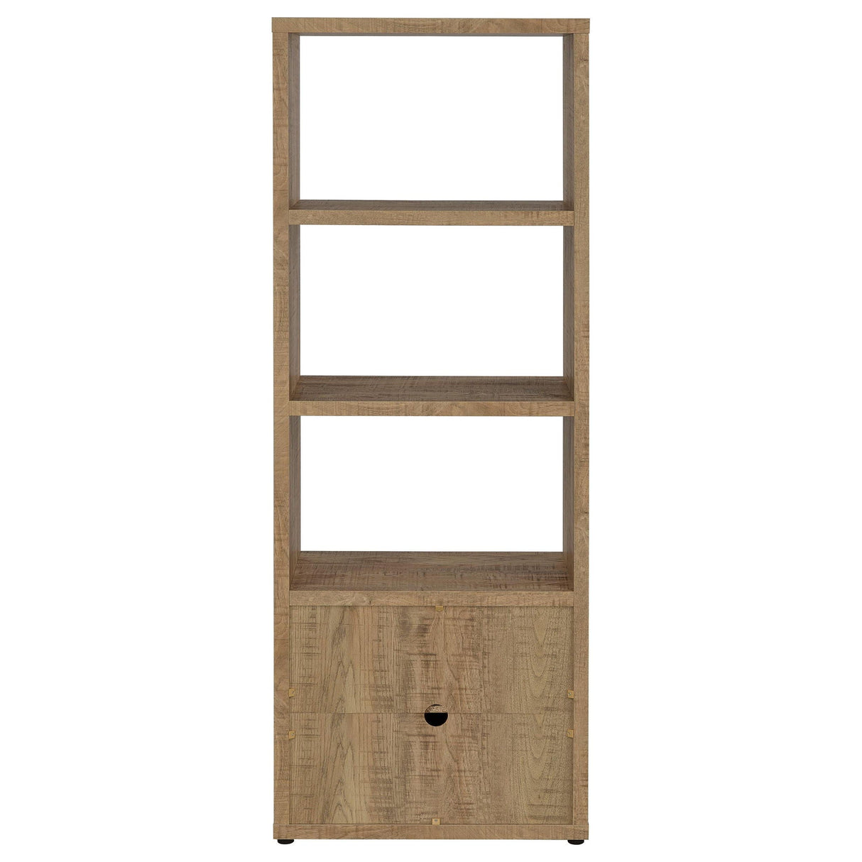 Noriega - 3 Shelf Media Tower With Open Shelves And Hidden Cabinet Storage - Mango Color