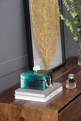 6' x 6' x 5' Bethany Aqua Jewelry Box, Stackable Decorative Storage Boxes With Lids