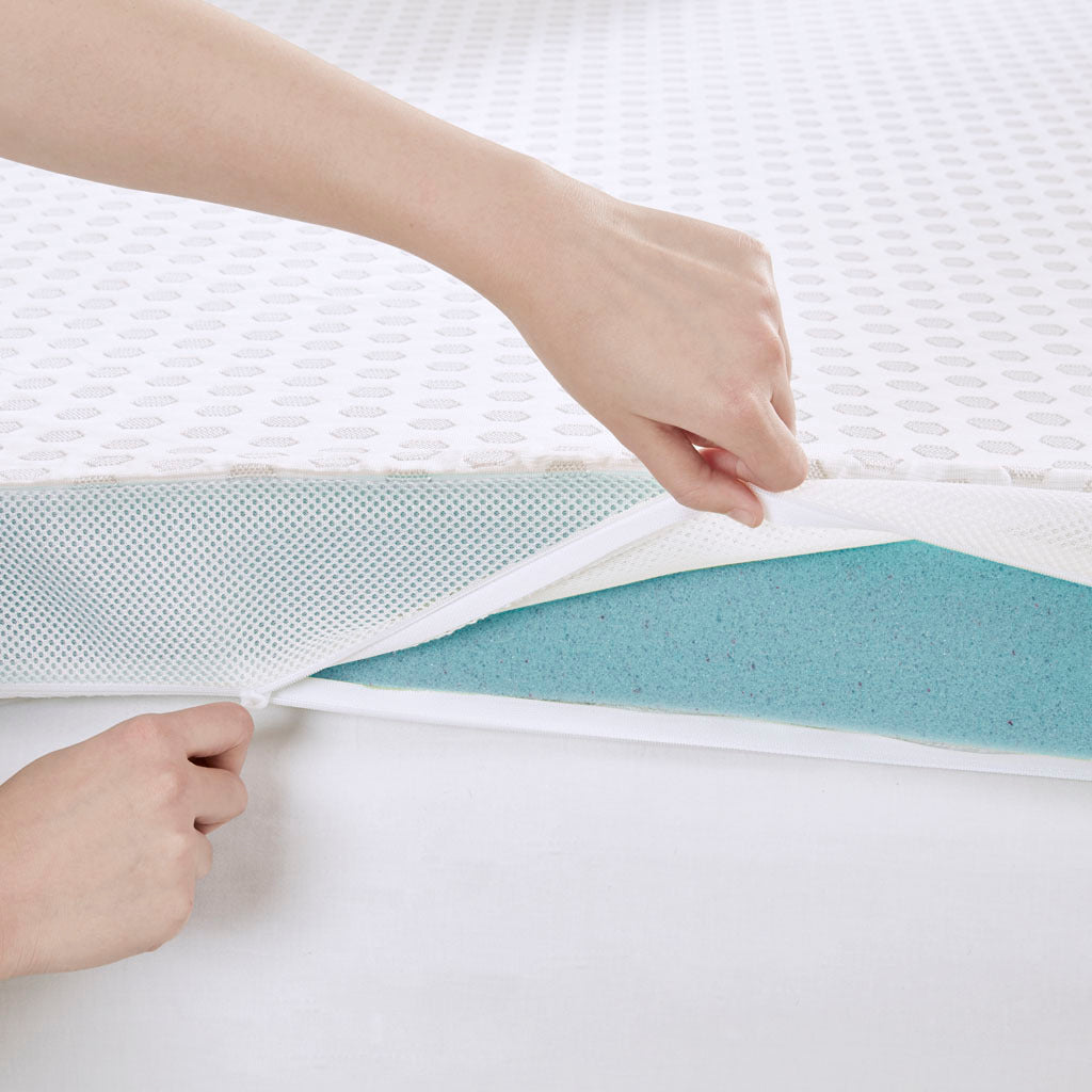 Hypoallergenic cooling gel memory foam mattress topper with removable cooling cover