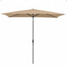 Rectangular Patio Umbrella With Crank Tilt, Polyester UV-Resistant Canopy