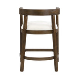 Modern Rubberwood Counter Stool Set with Upholstered Seats
