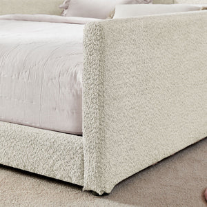 Cute Rabbit Ear Upholstered Platform Bed Frame With Safety Rail