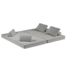 Convertible Fabric Futon Sofa Bed with Tumbler Backrests and Pillows - Gray or Beige