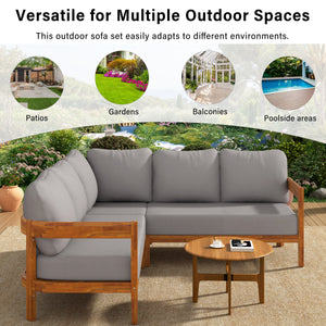 U_Style Acacia Solid Wood Patio Furniture Set