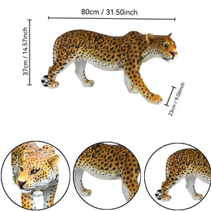 Realistic Leopard Garden Statue - 32" Lifelike Resin Cheetah Sculpture