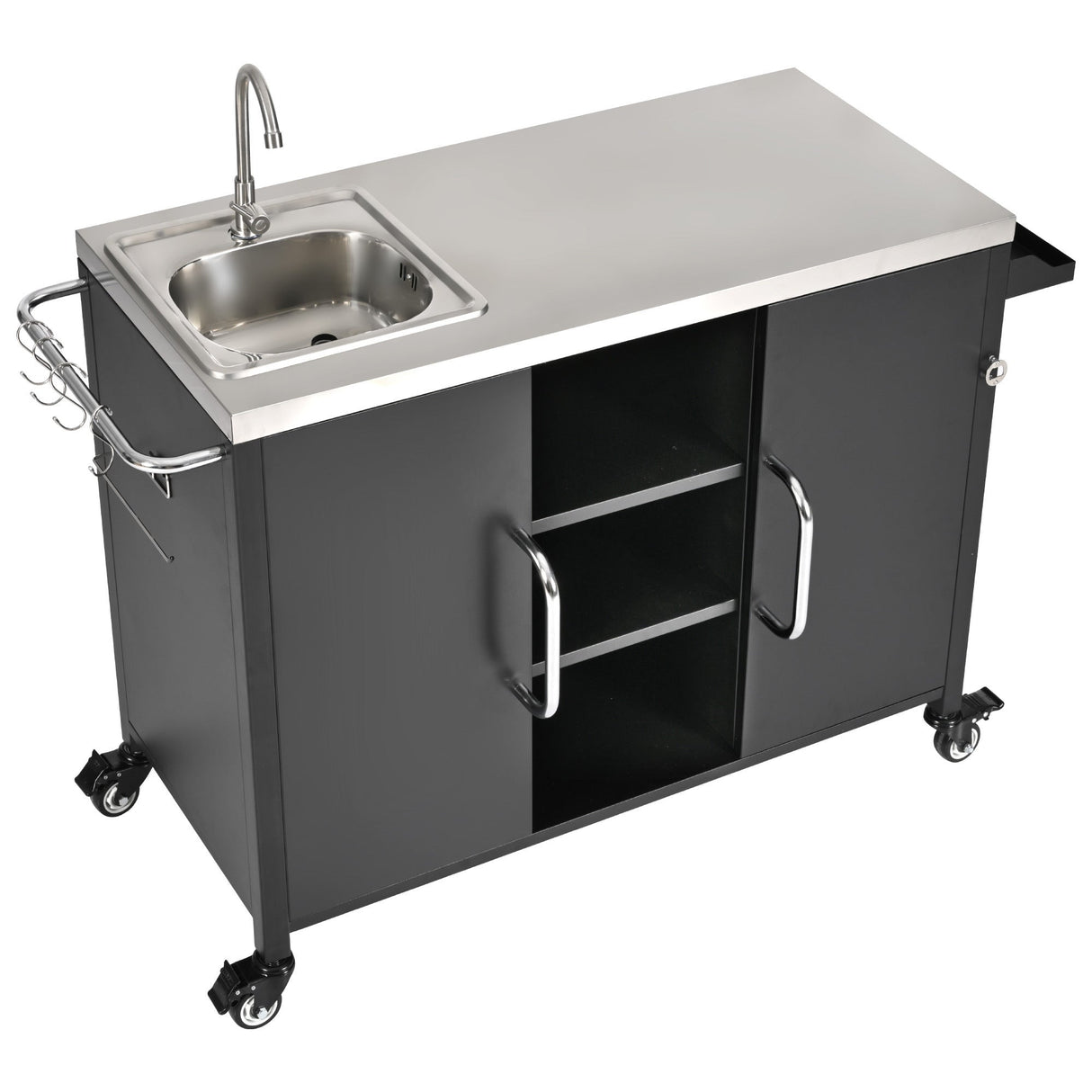 K&K 55.5" Outdoor Kitchen Island with Sink