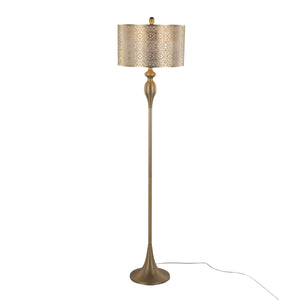 Ashland 63' Contemporary Metal Floor Lamp in Gold with Linen Shade