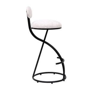 Round Print Bar Stools Upholstered Chairs For Kitchen (Set of 2)