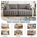 83'' Futon Sofa Bed with Polyester Fabric and Adjustable Backrest