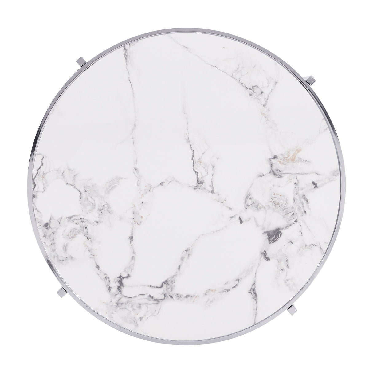 Elegant Round Table With Sintered Stone Top & Sturdy Metal Frame