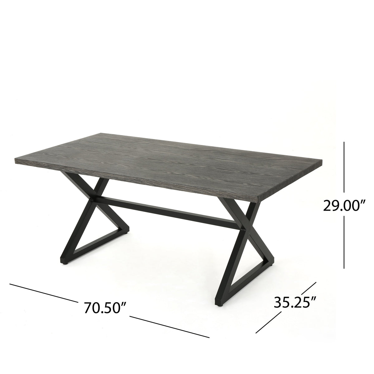 Rolando Outdoor Aluminum Dining Table with Steel Frame