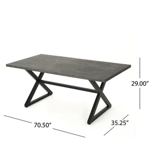 Rolando Outdoor Aluminum Dining Table with Steel Frame