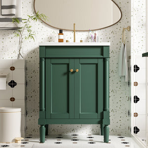 Bathroom Vanity With Top Sink, 2 Tier Storage Cabinet