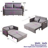 Conway Convertible Velvet Loveseat Sleeper with Arm Storage and Adjustable Back