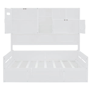 Daybed With All-In-One Cabinet And Shelf