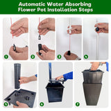 Pack of 2 Square Planters with Automatic Watering System