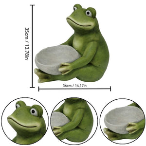 14-Inch Moss Frog Sculpture