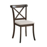 Wooden X Back Dining Chairs Set of 2 Brown