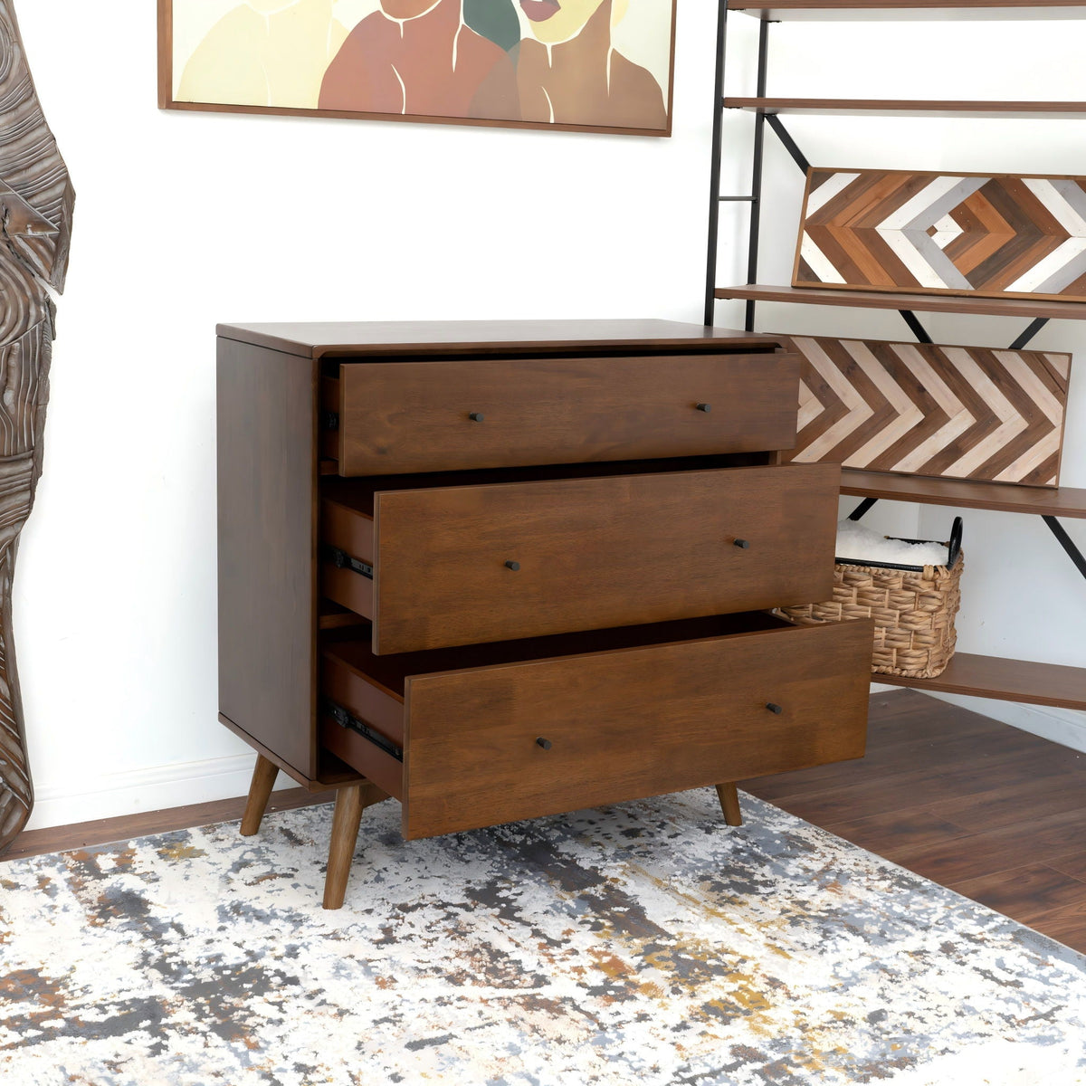 Caroline - Dresser 3 Drawer - Brown / Wood
