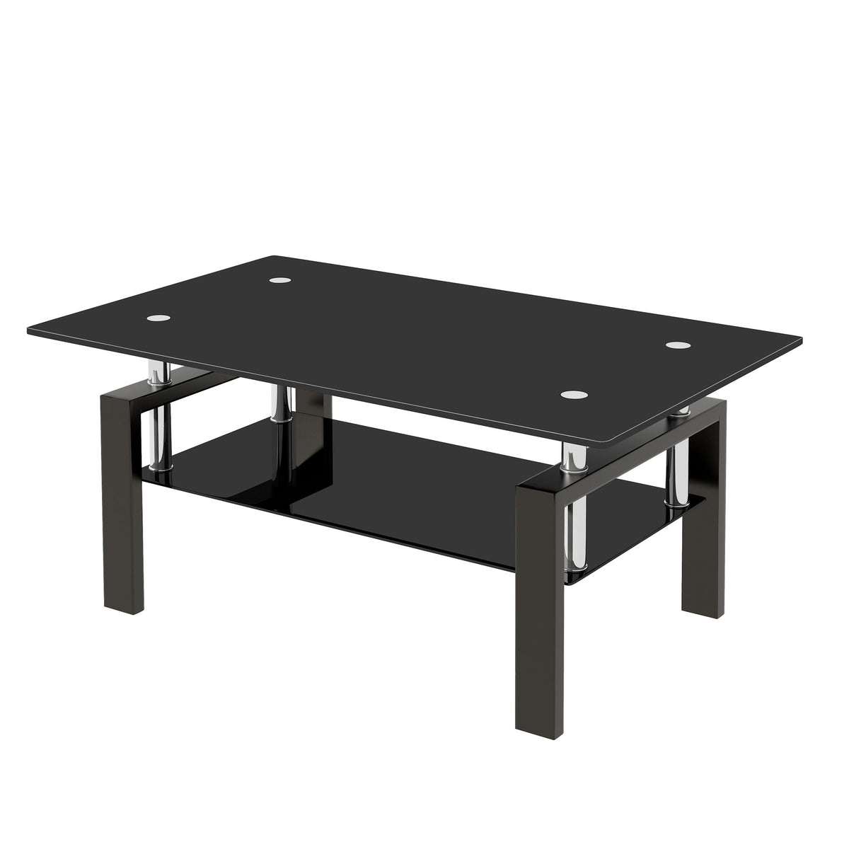 Tempered Glass Table With Storage