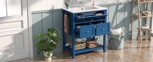 30" Navy Blue Bathroom Vanity