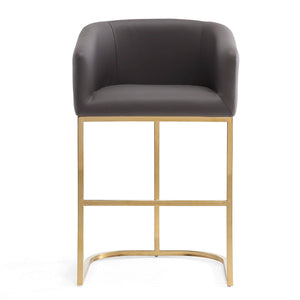 Mid-Century Modern Stool With Steel Base