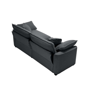 Modern 2 Seater With 4 Pillows, Upholstered Deep Seating Loveseat