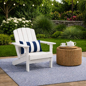 4 Pack Outdoor Lumbar Pillow Covers - Navy Blue/White Striped