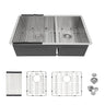 Modern Double Bowl Undermount Kitchen Sink 50 / 50 Design Stainless Steel