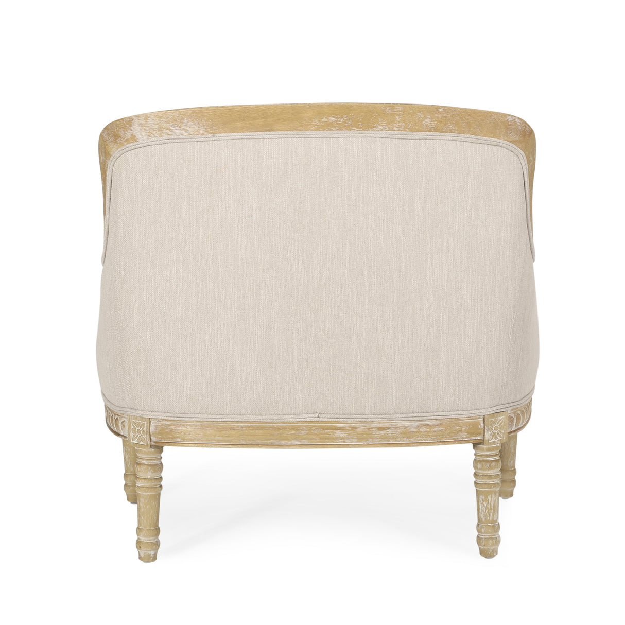 Becoming Upholstered Club Chair with Turned Leg and Carved Design