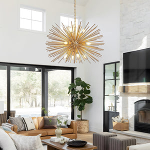 29" Mid-Century Modern 12-Light Starburst Chandelier