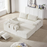 Modern Chenille Upholstered Sectional Sofa Couch Set