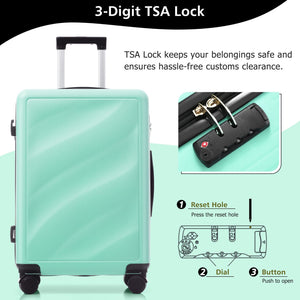 Luggage Set 3 Piece Lightweight Durable ABS Suitcases with Spinner Wheels and TSA Lock