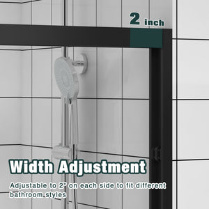 Aluminum Frame Double Sliding Shower Door - Bypass Bathroom Door