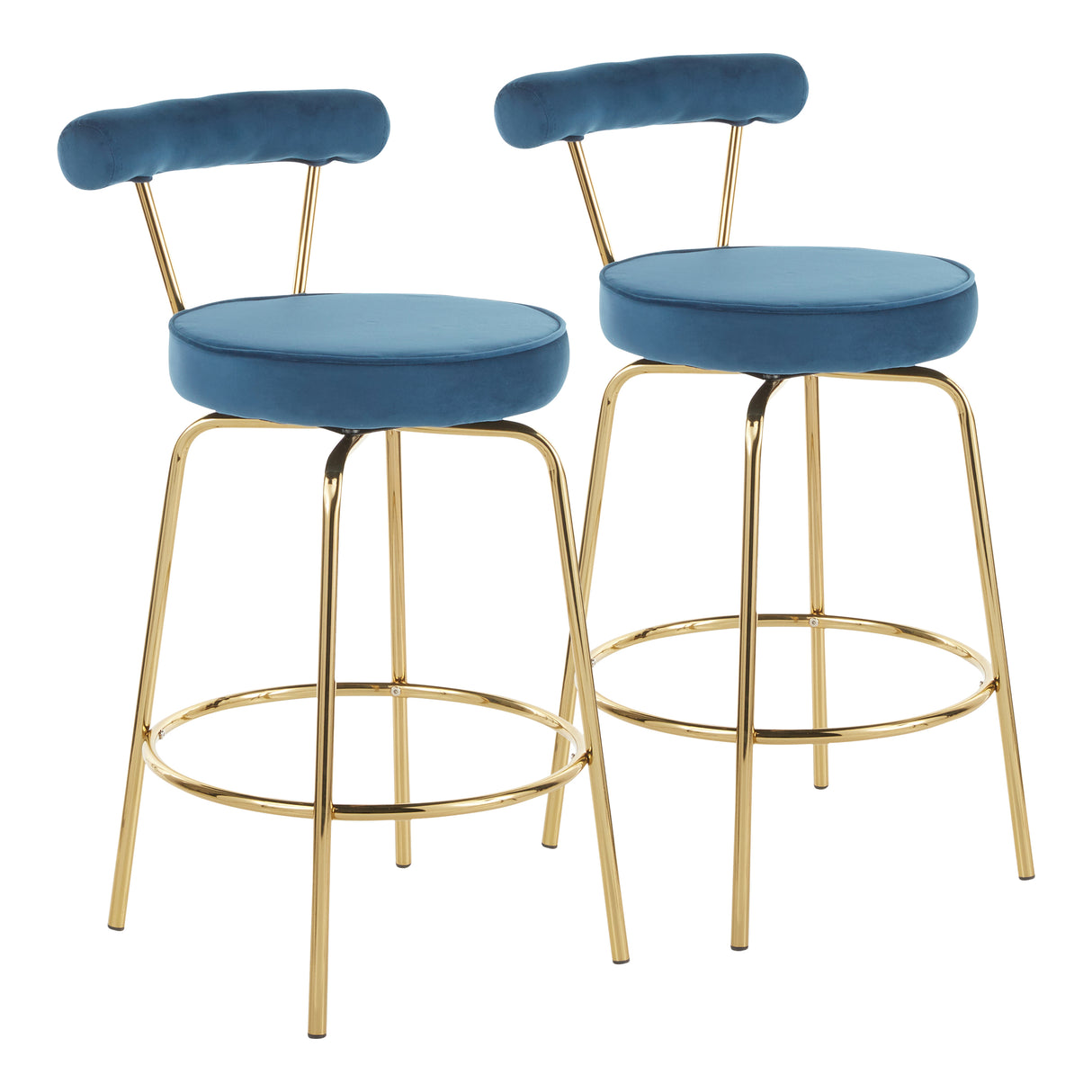 Rhonda-Glam-Counter-Stool-in-Gold-Metal-and-Blue-Velvet-by-LumiSource-Set-of-2-