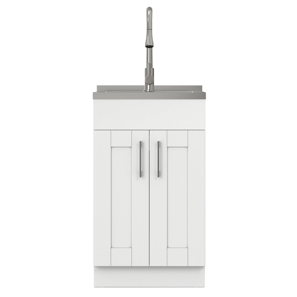 Modern Shaker All-In-One Laundry Utility Sink And Cabinet With Pull-Out Faucet