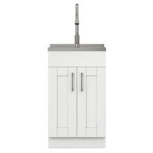Modern Shaker All-In-One Laundry Utility Sink And Cabinet With Pull-Out Faucet