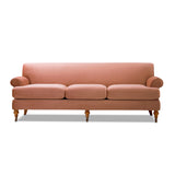 Alana lawson three-cushion tightback sofa, peach orange velvet