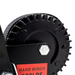 600LBS Hand Winch with 19.6FT Strap
