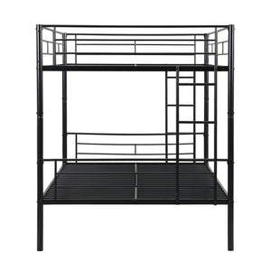 Modern Metal Bunk Bed, Full Over Full, No Box Spring Needed - Black