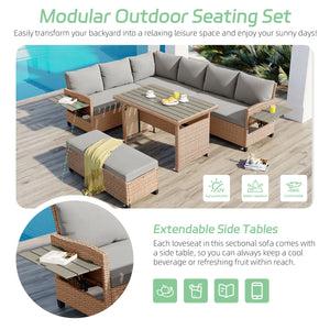 Tomax 5-Piece Outdoor Patio Rattan Sofa Set